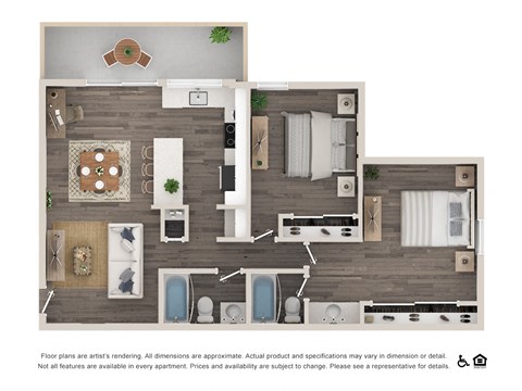 Shasta 2 bed 2 bath floor plan